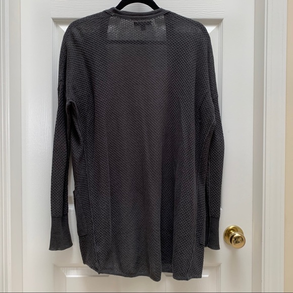 Dark Grey Open Cardigan - Picture 2 of 2